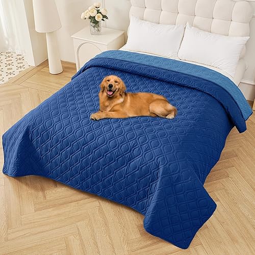 Miniatura 58 de Smiry Funda impermeable para cama de mascota, suave y lavable, para cama, sofá, reversible, perros pequeños, medianos, grandes, gatos, diseño