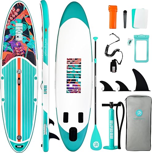 Niphean Tabla de remo inflable con accesorios de SUP, cubierta de EVA antideslizante, tablas de remo inflables de 10 pies 6 pulgadas para adultos y