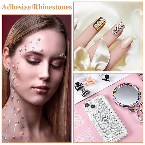 Miniatura 6 de Gemas autoadhesivas de 3450.236 in, piedras preciosas para la cara, calcomanías de diamantes de imitación para maquillaje y manualidades