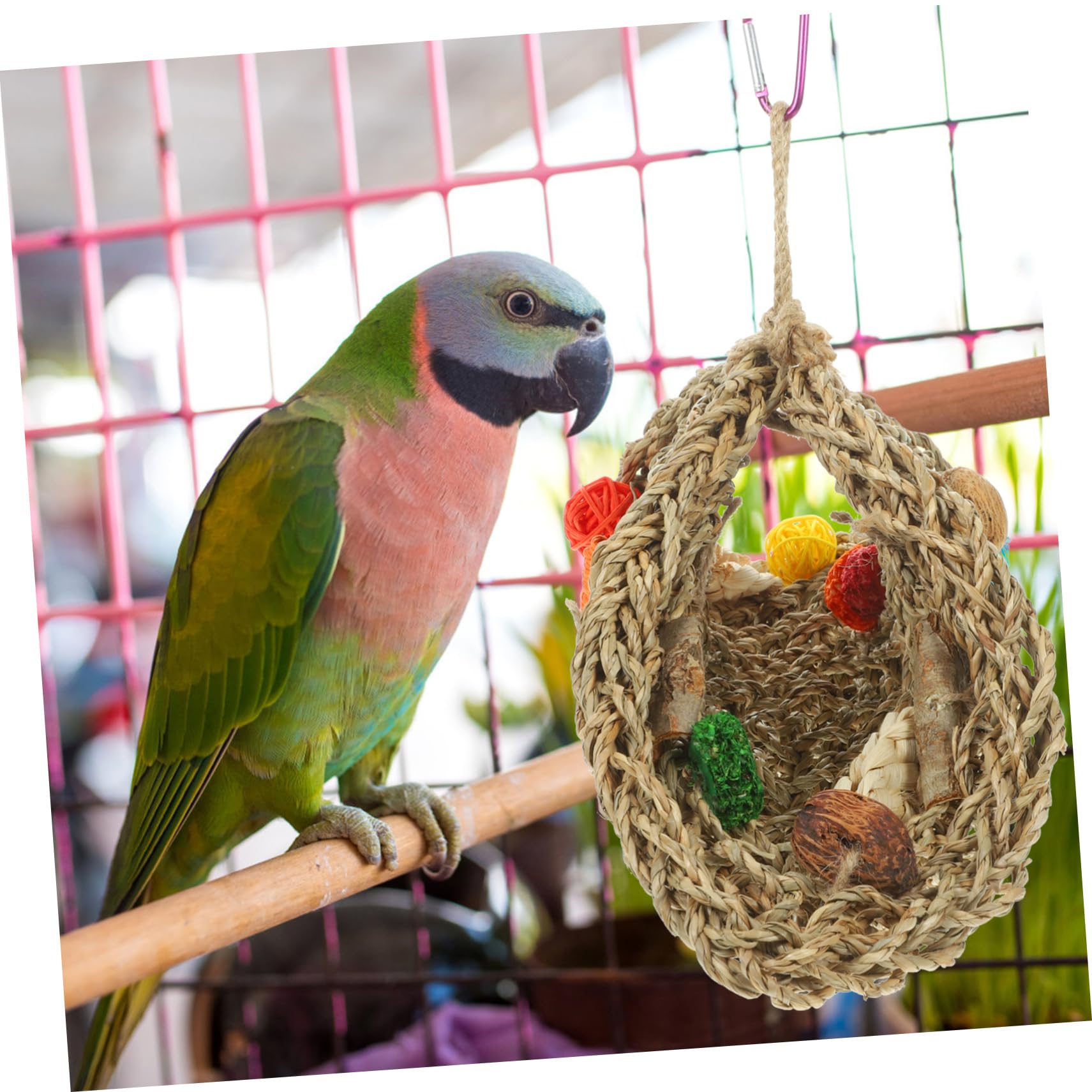 Hamaca para Loros, Juguetes para cacatúas, periquitos, Perca, Juguete para Entrenamiento de Loros, Jaula para pájaros, Accesorios para periquitos, Soporte para Loros, Perca, Cola