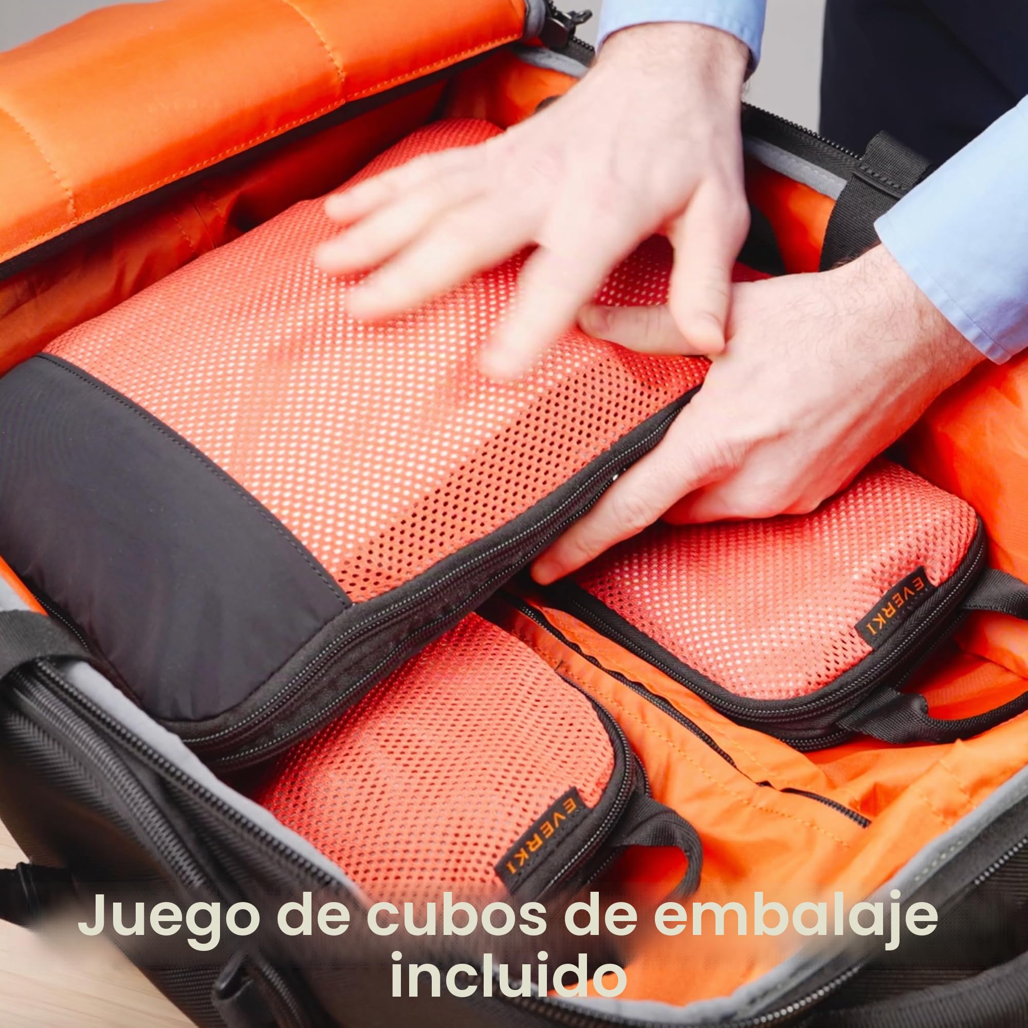 Everki Wheeled 123 Mochila para portátil con Ruedas – para 15,6" y MacBook 16", Equipaje de Mano con Ruedas reemplazables + Juego 3 Cubos de compresión