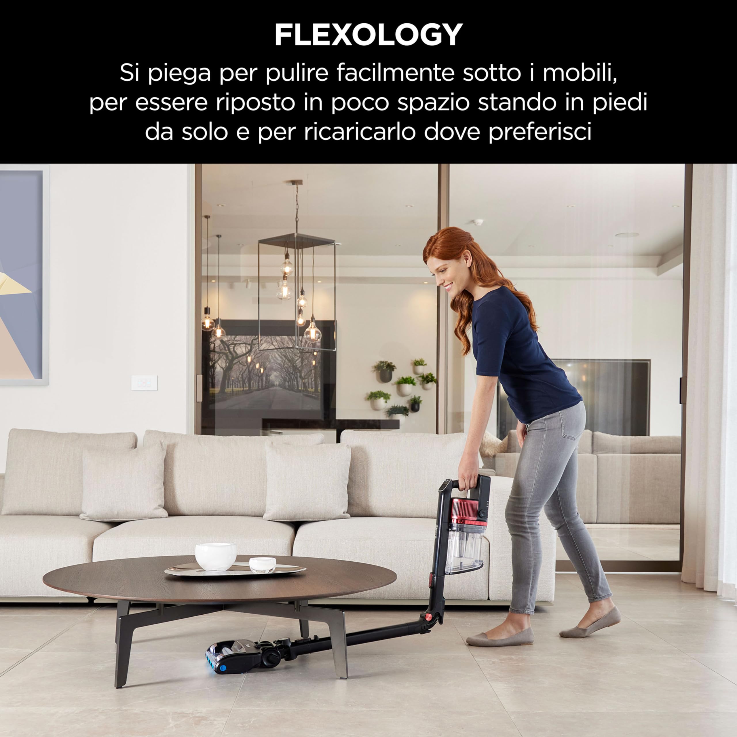 Shark Aspirapolvere Senza Fili DuoClean, Fino a 60 Minuti di Autonomia, Senza Sacco, con Tecnologia Antigroviglio, per Tutti i Tipi di Pavimenti e Tappeti, Anti-Allergeni, Nero/Rosso, IZ300EUT