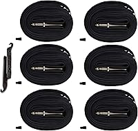 AR-PRO 700C Road Bike Inner Tubes 700x20-25C Presta Valve Pack of 6 + 2 Tire Levers - Durable Puncture-Resistant Butyl Rubber