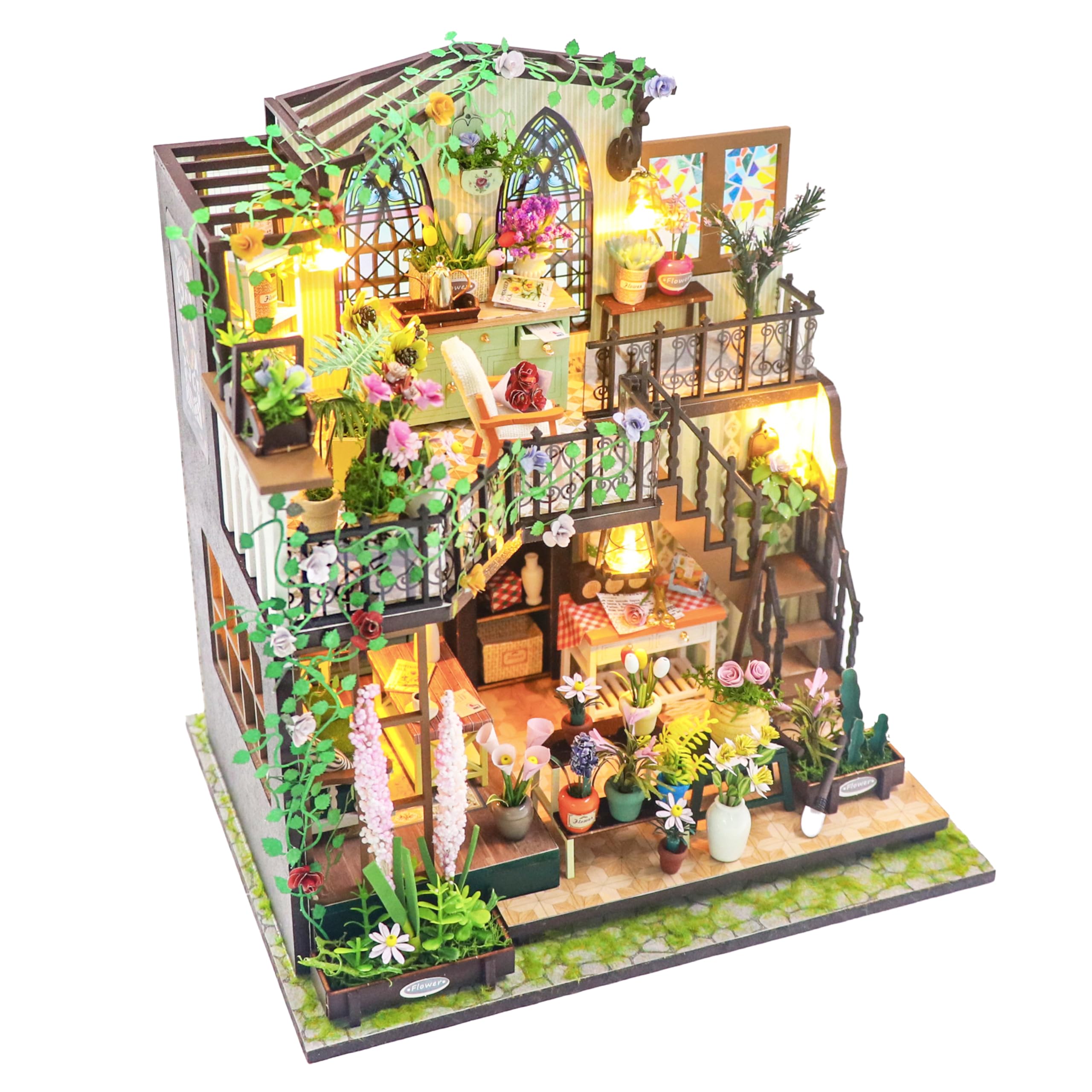 Crafts&Co® Miniatur Bastelset | DIY Papiermodell | Detailliertes Bastelprojekt | Bastelspaß für Erwaschene | Botanical Garden
