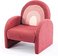 JOYMOR Kids Sofa - Soft Teddy Fleece Toddler Armchair, Plush Play Chair for Boys & Girls, Red, Safe & Stable for 18 Months+