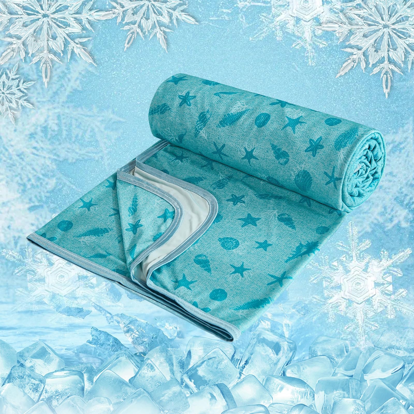 WONGS BEDDING Kühldecke Sommerdecke - mit Japanische Arc-Chill Q-Max 0,43 Kühlfasern, 2 in 1 Selbstkühlende kühlende Decke für Menschen zum Reisen Sofa Büro Betten Hause, Grün 200x220 cm