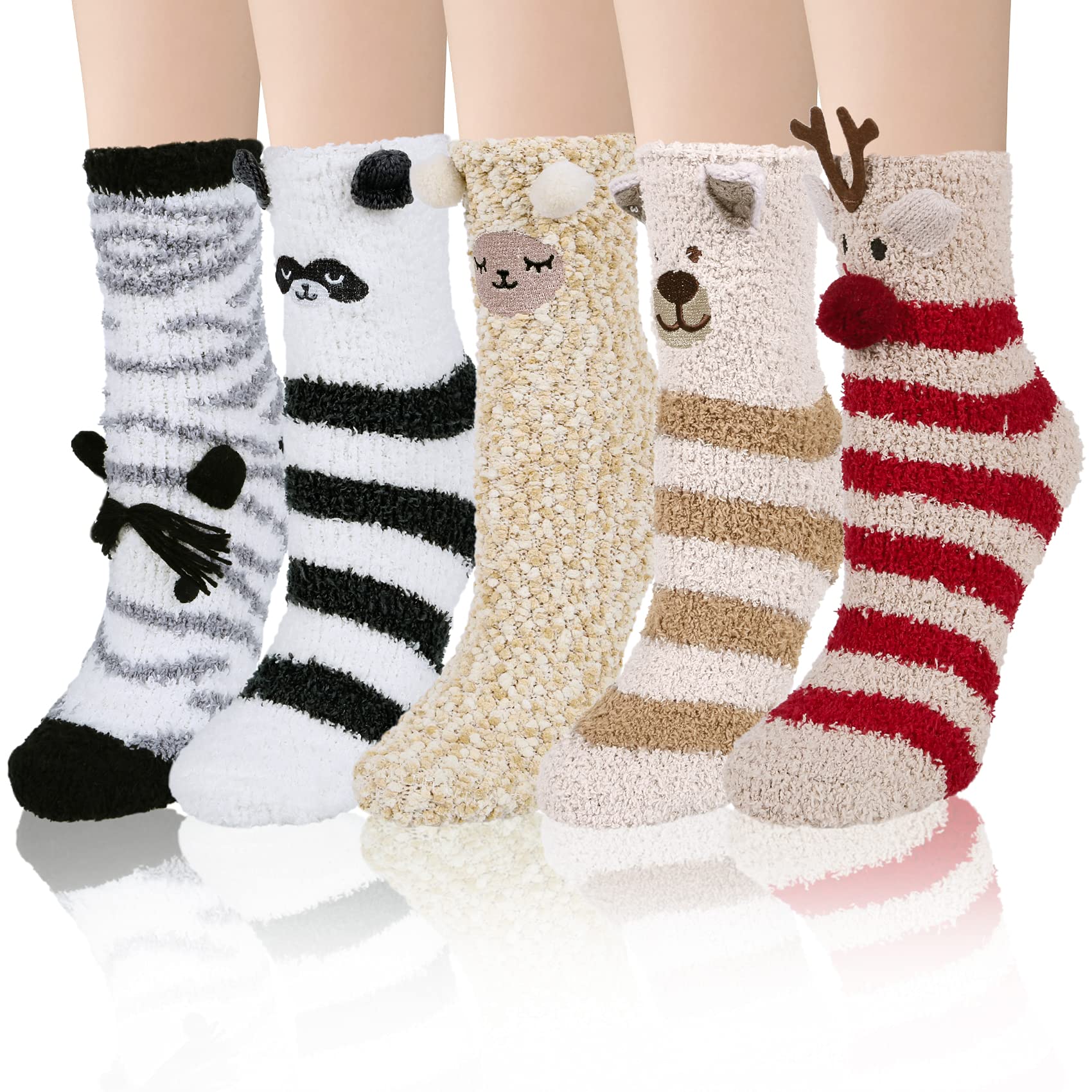 Loritta Fuzzy Socks for Women, Soft Cozy Fluffy Christmas Socks