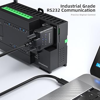 DriverGenius SerialPulseX USB-C to RS232 DB9 Adapter, 9-LED (2-Pack)