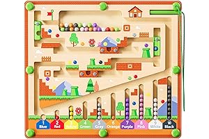 Magnetic Color and Number Maze Wall Toy for Kids Ages 3-5: Develops...