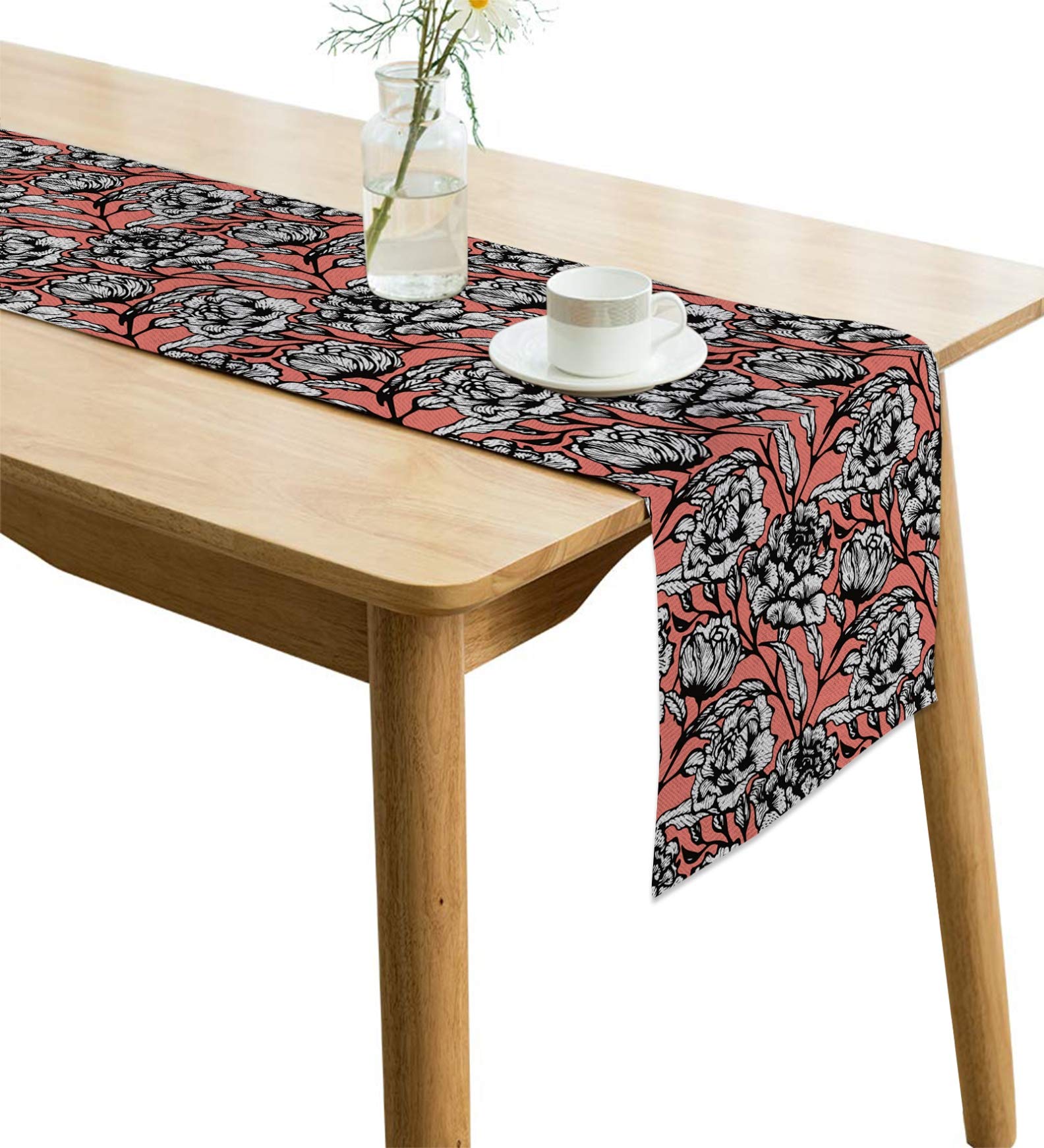 Jute Table Runner Heat Resistant Dining Table Runner for 8 Seater 12 Inches × 94 Inches AATR0047
