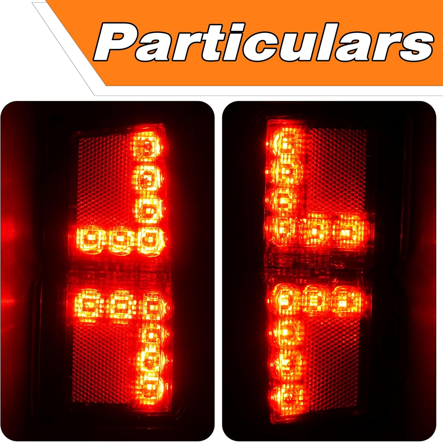 2PCS UTV Ranger LED Tail Lights Compatible for Polaris Ranger 1000 XP/Crew 2018 2019 2020 2022 2023 .Replace# 2413766 2413767 Rear Brake Stop Running Lamps