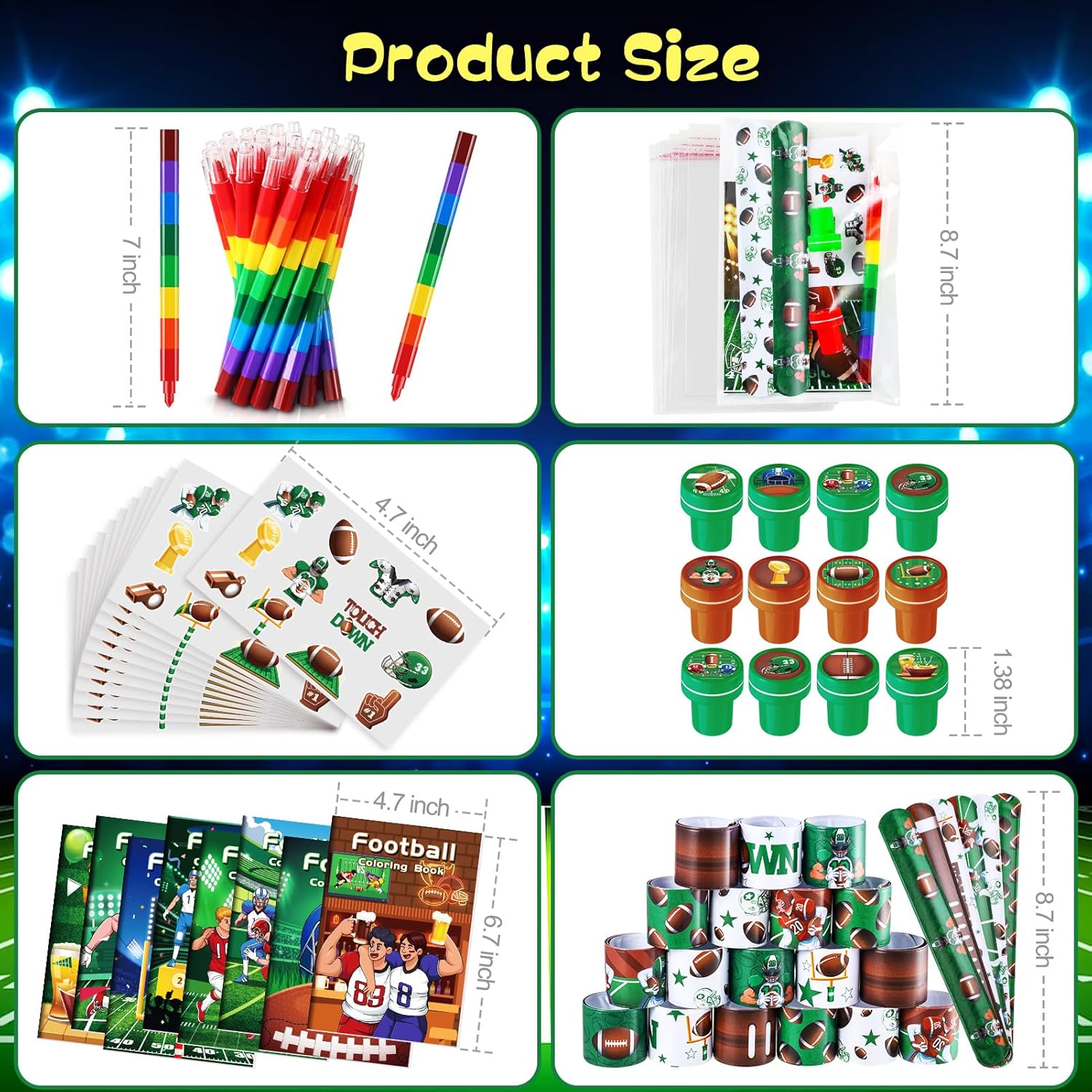 BenLouis 168Pcs Football Party Favors Sports Football Theme Birthday Party Favors Coloring Books Bulk for Kids Football Party Team Gift Goodie Bag Fillers Classroom games Rewards Supplies - Image 3