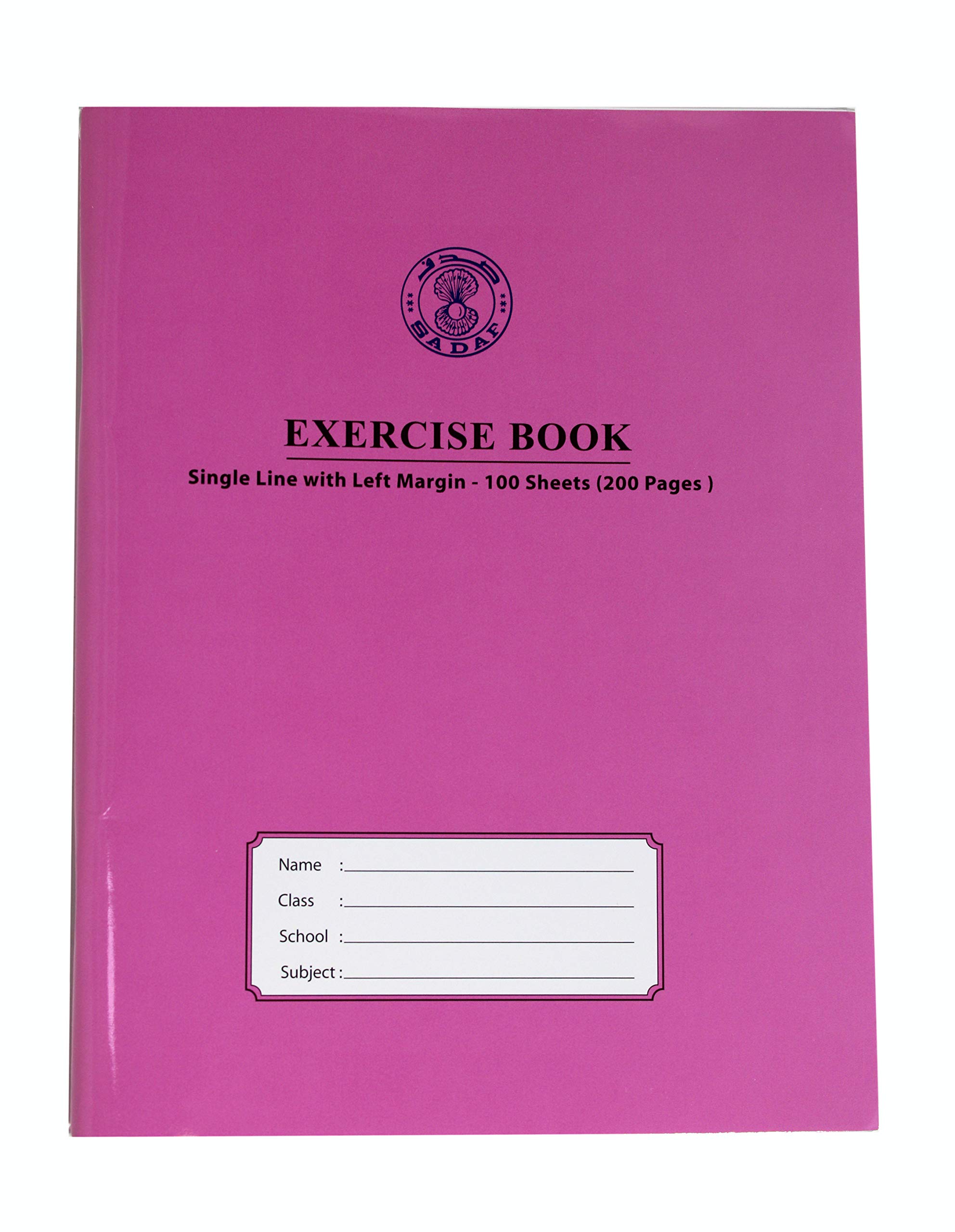 SADAF EXERCISE BOOK A5 SIZE SINGLE LINE WITH LEFT MARGIN 100 SHEETS (200PAGES)