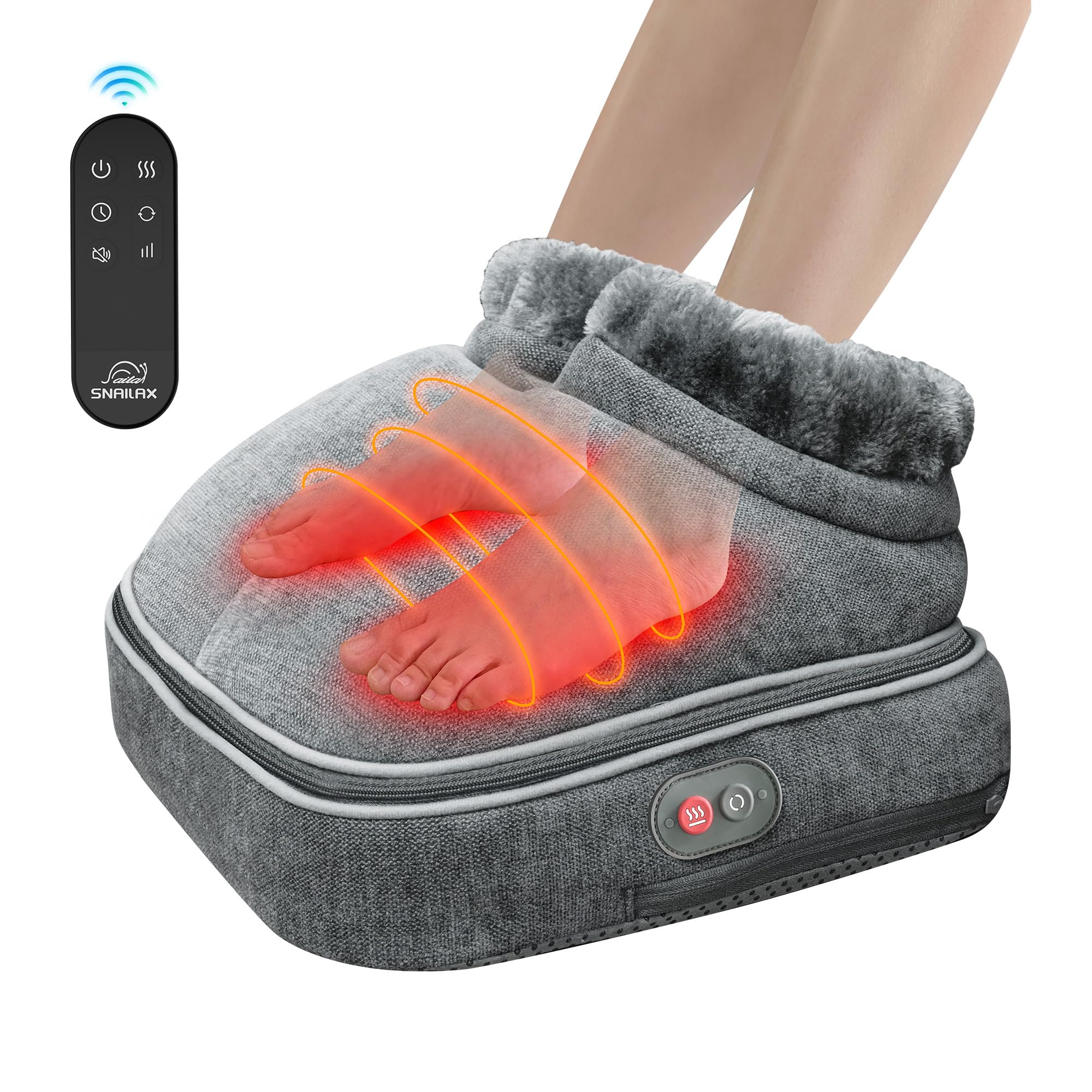 Snailax Shiatsu-Fußmassagegerät mit Wärme, elektrisch Fußmassagegerät mit 2-in-1 Kneading Massage, Fußwärmer für Entspannung mit Fernbedienung, Geschenke für Frauen/Männer