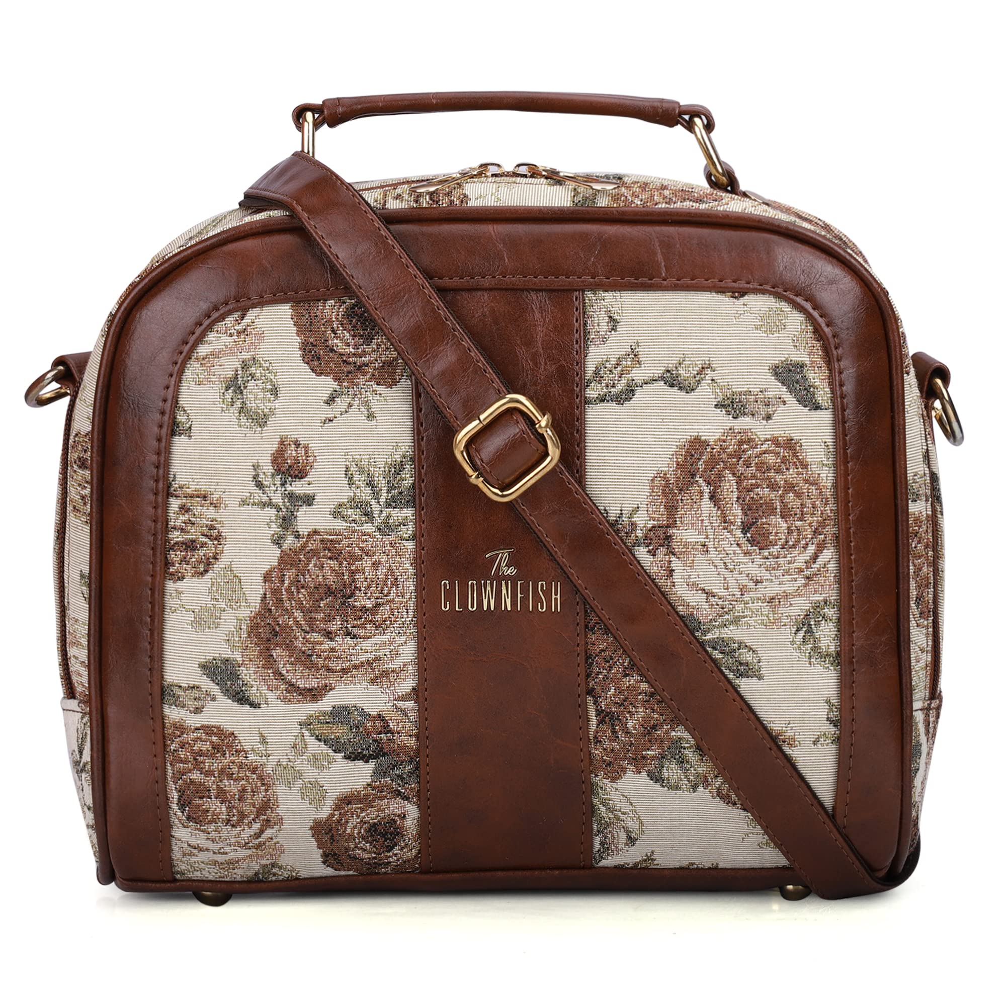 The ClownfishElsie Series Tapestry Crossbody Sling Bag for Women Ladies Handbag Single Shoulder Bag with Shoulder Belt