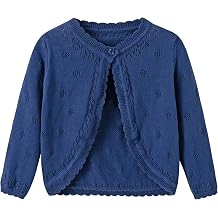 Toddler Girls Knit Cropped Bolero Shrug Little Kids Long Sleeve Open Front Cardigan Sweater, 6Months-7Years