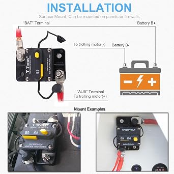 Heavy Duty Circuit Breaker 12V-48V 150A Manual Reset for Car Truck Caravan Camper Solar, High Current 150 Amp DC Breaker Resettable for Marine Boat Motors Yacht, UL Certified, Waterproof