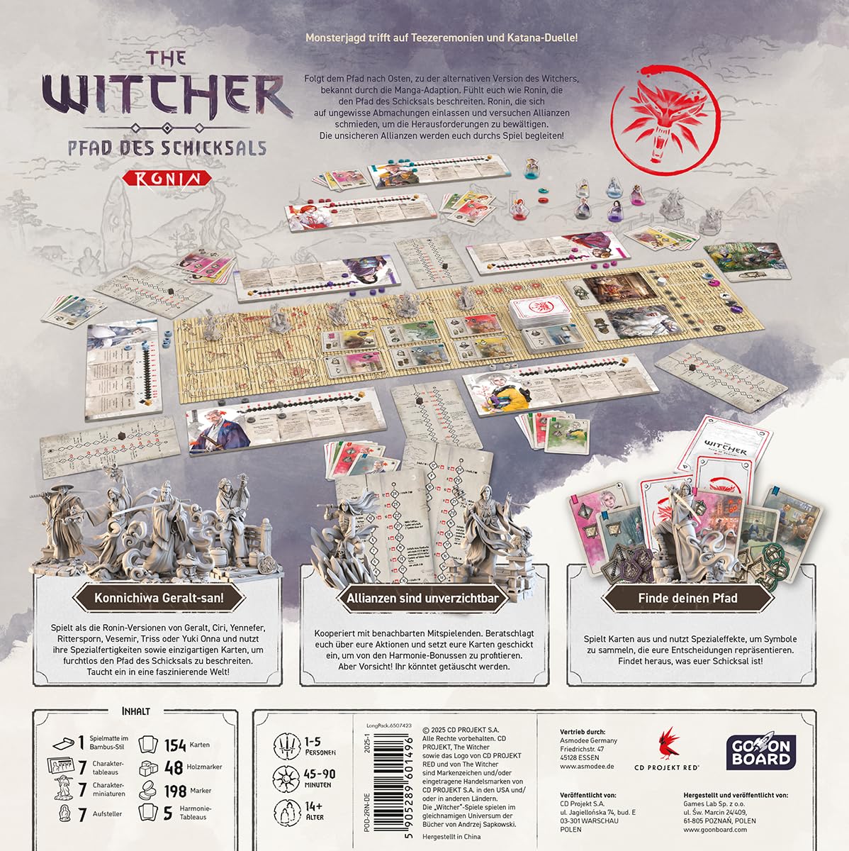 Go On Board, The Witcher: Pścieżka losu Ronin, gra podstawowa, gra konesera, 1-5 graczy, 14+ lata, 45-90 minut, niemiecki