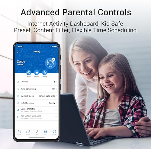 Miniatura 9 de ASUS RT-BE82U Dual Band WiFi 7 (802.11be) Router inteligente AiMesh extensible, 6500 Mbps, cinco puertos 2.5GbE, 4096-QAM, hasta 3 SSID para