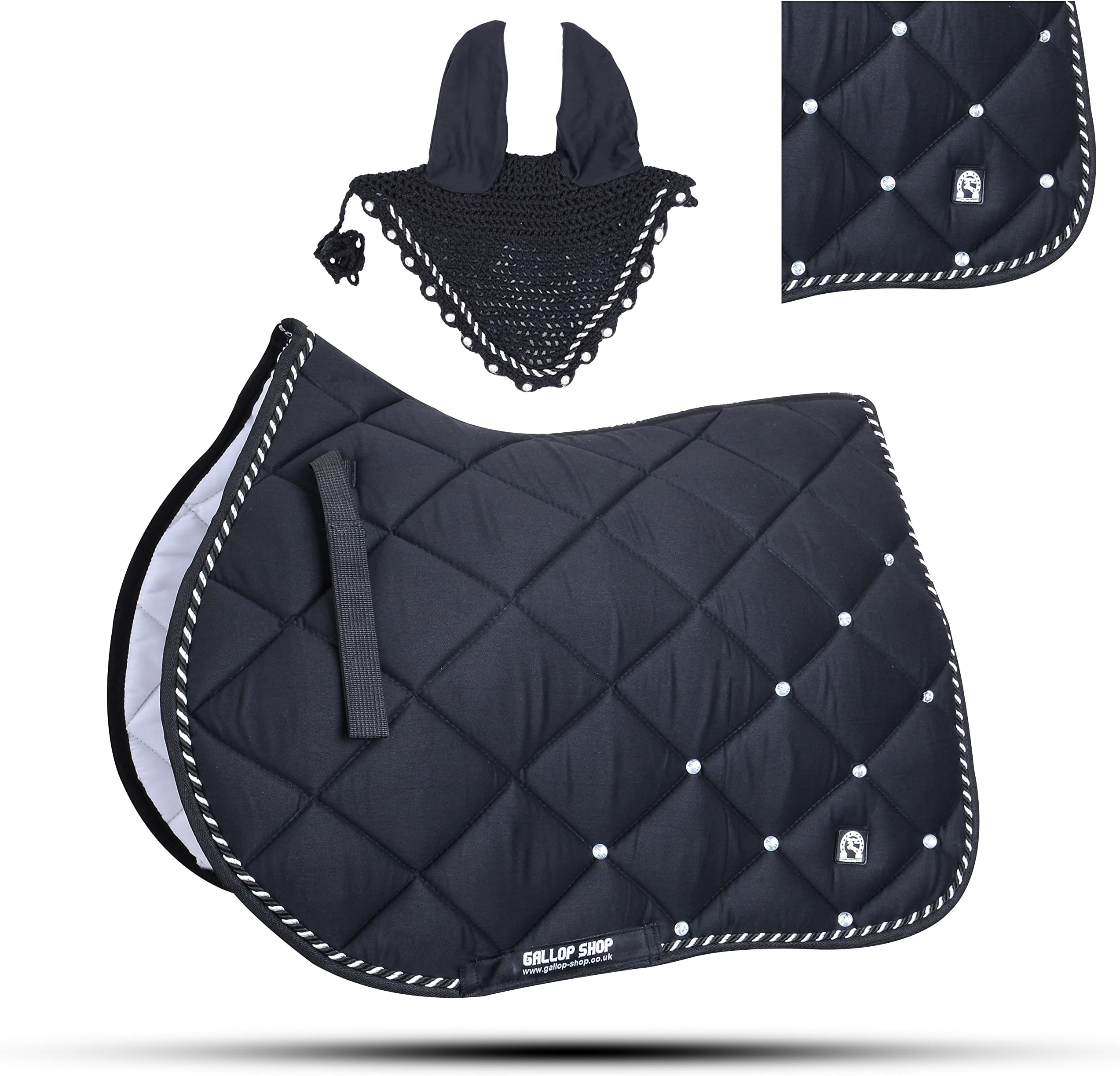 Numnah Horse Saddle Pad with Matching Ear Bonnet (Ship from USA)…