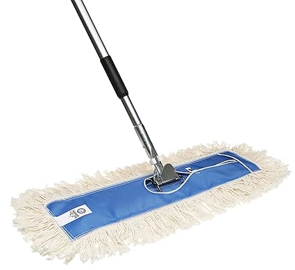 18 X 5 : Nine Forty Industrial Strength Ultimate Cotton Dust Mop with Aluminum Quick Change Extension Handle and Frame  Hardwood Floor Broom (18