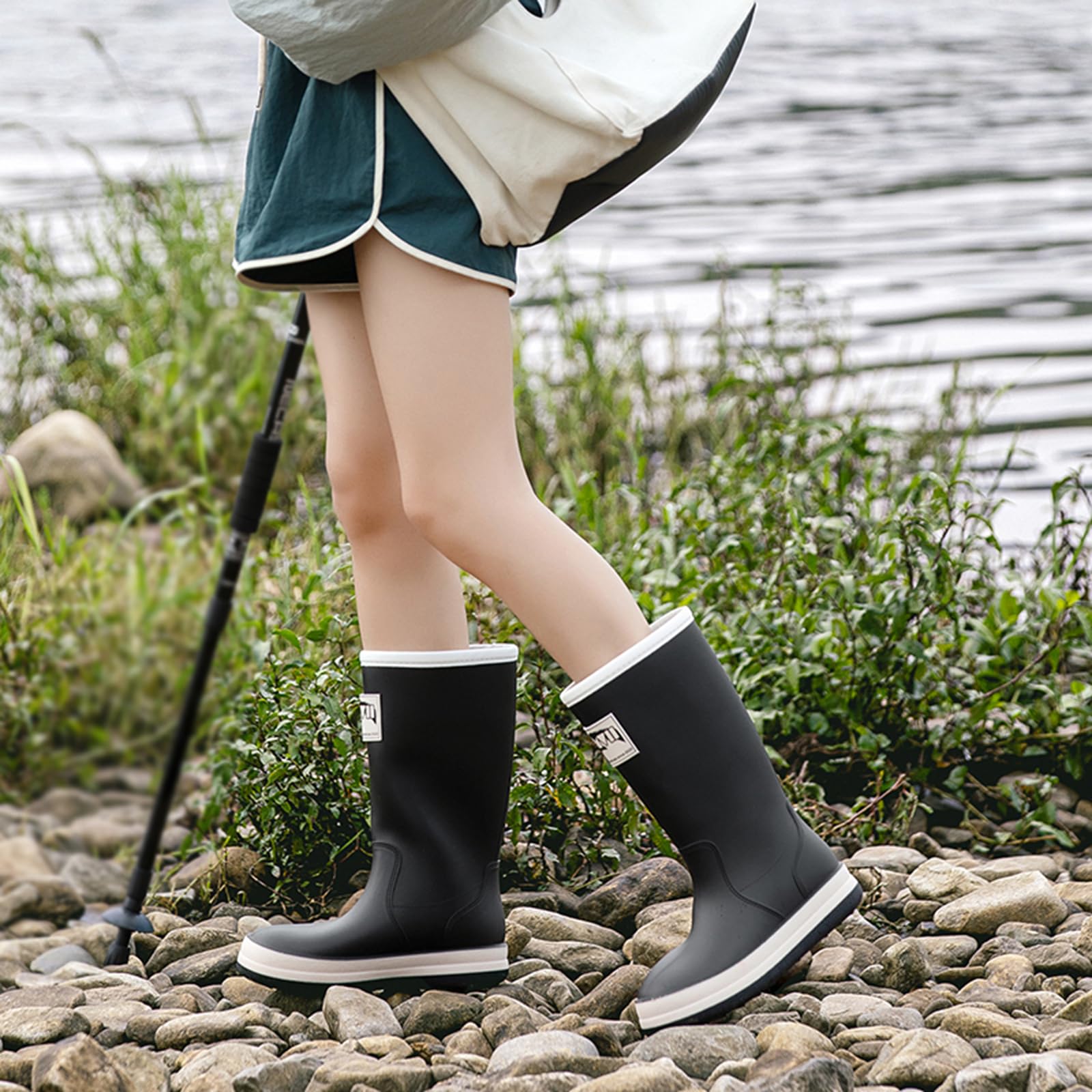 CUTEHEELS Wasserdichte, Flexible Yard-Stiefel für Herren und Damen, Abnehmbares Futter, Rutschfeste Regenstiefel für den Außenbereich