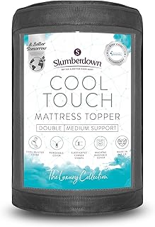 Slumberdown Airstream Cool Mattress Topper Double Bed - 4cm Thick Soft & Comfortable Quilted Cooling Pad, Deep Fitted Old Mattress Reviver - Supportive, Hypoallergenic, Washable Cover (135 x 190cm)