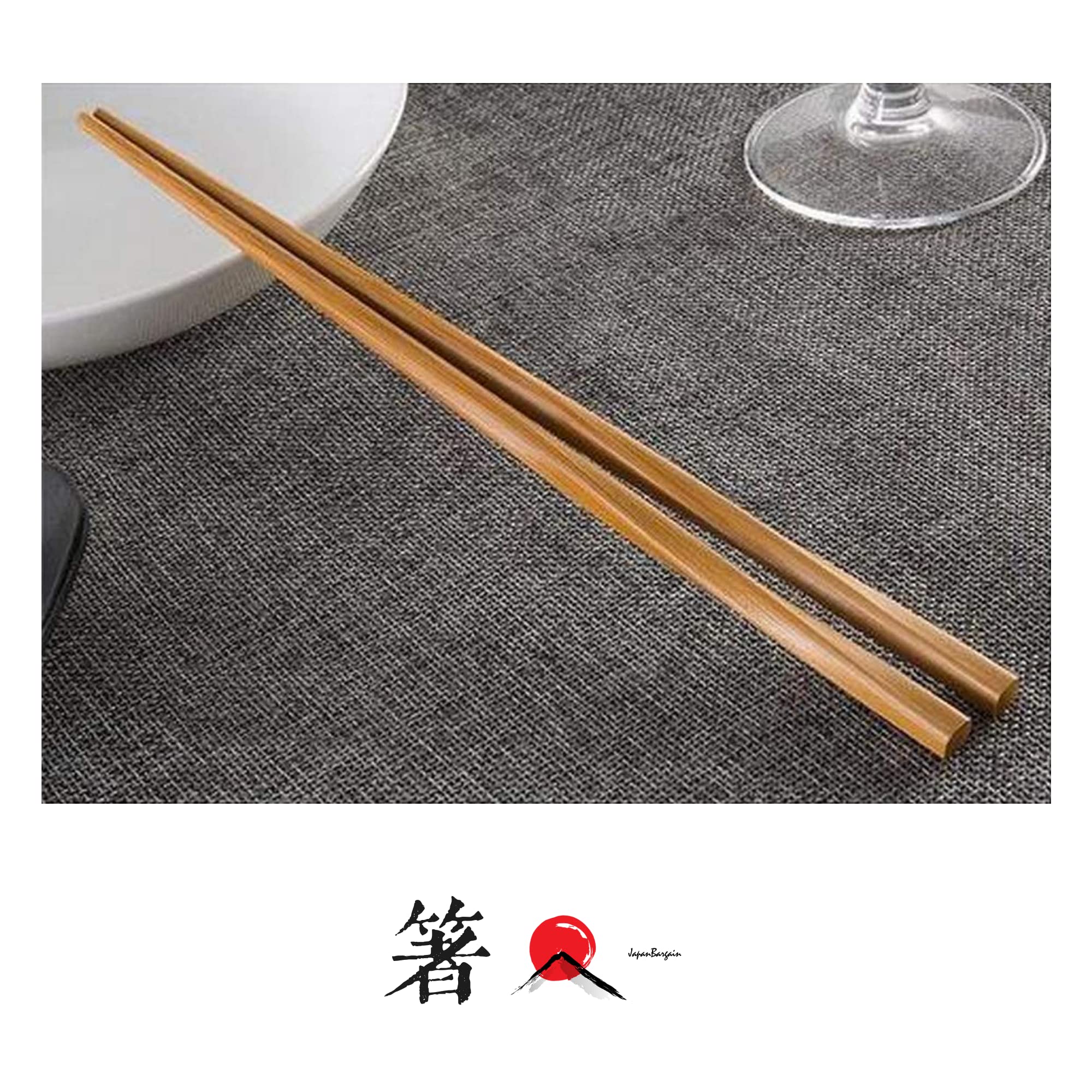 10 Pairs Reusable Bamboo Chopsticks - Dishwasher Safe, Non-Slip Grip, 9.45 Inches Long (Eco-Friendly)
