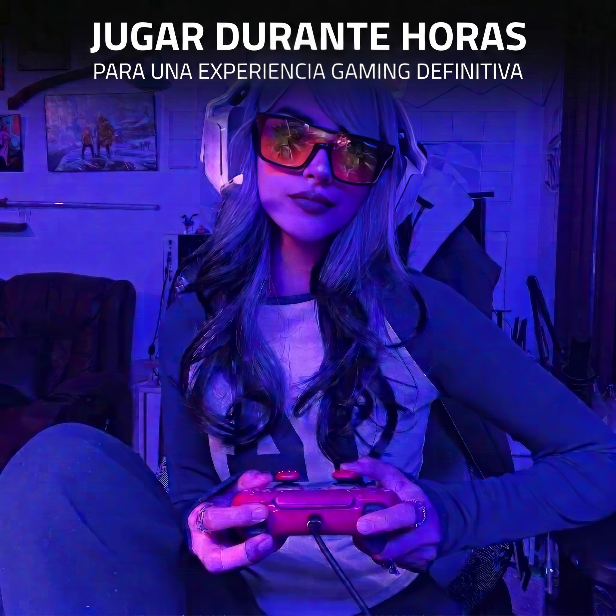 Gafas luz azul Gaming para hombre y mujer sin graduación para PC | Lentes amarillas con filtro de bloqueo en pantalla de ordenador - Anti Blue Light Blocking Glasses