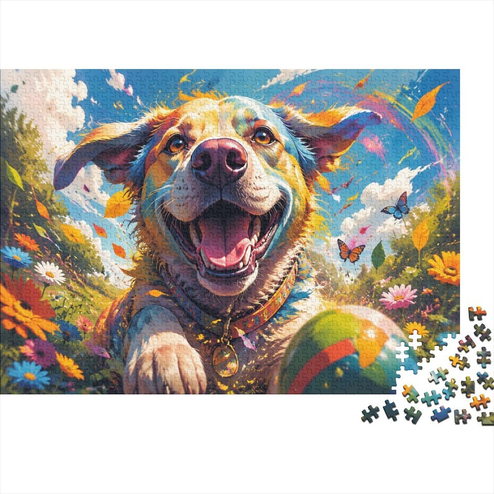 Dog Flowers Butterfly 1000pcs For Adults Mini Puzzle Birthday Gift