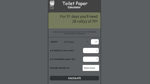 Toilet Paper Calculator