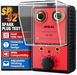 Ancel SP02 Spark Plug Tester Automotive Engine Ignition Coil Tester Dual Holes 0 to 6000RPM Adjustable Working Frequency C...