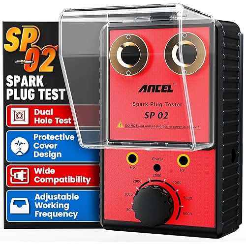 ANCEL SP02 Spark Plug Tester Automotive Engine Ignition Coil Tester Dual Holes 0 to 6000RPM Adjustable Working Frequency Car Spark Plug Gap Tool
