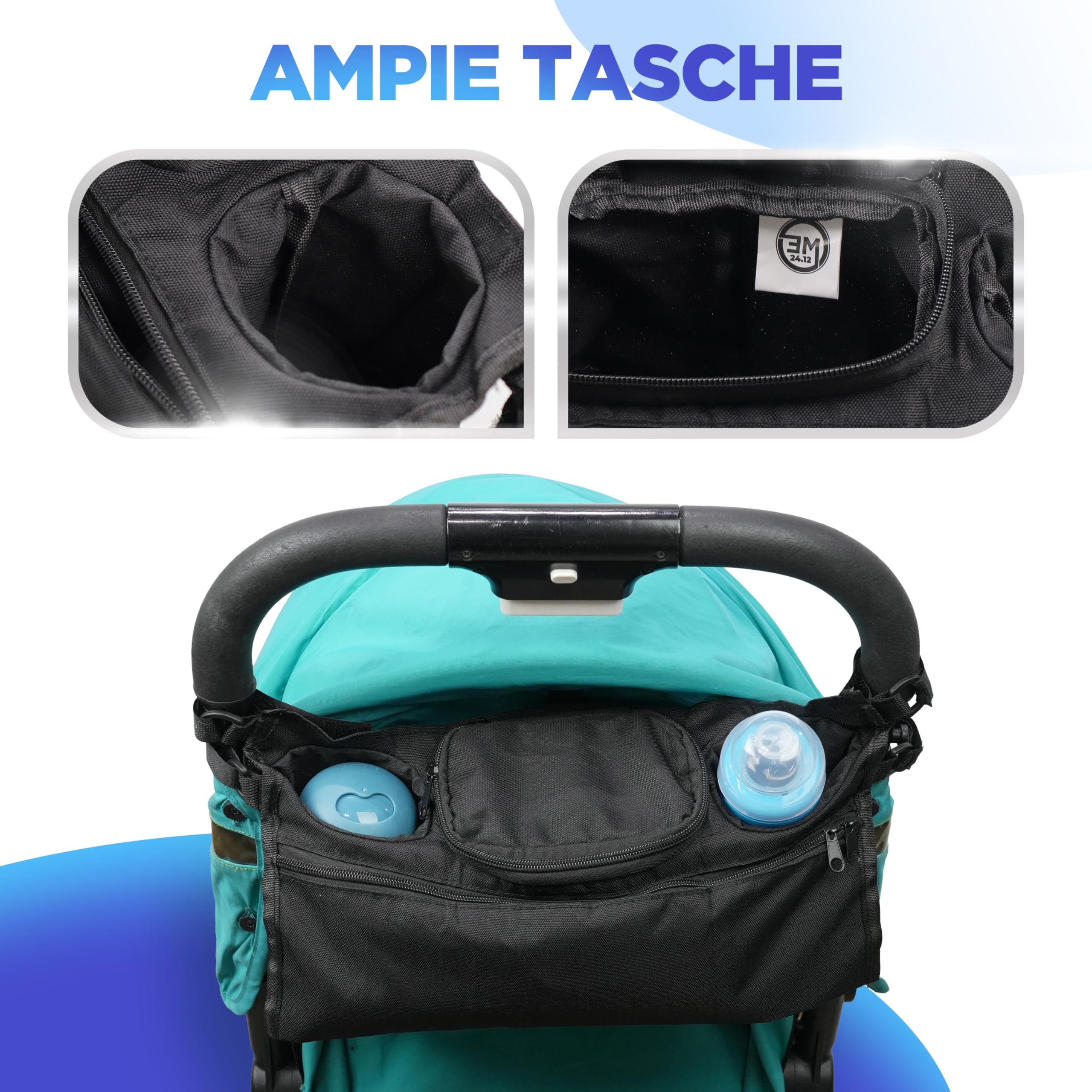Generico Borsa Passeggino Universale – Organizer Passeggino Impermeabile, con Multitasche e Scomparto per Biberon