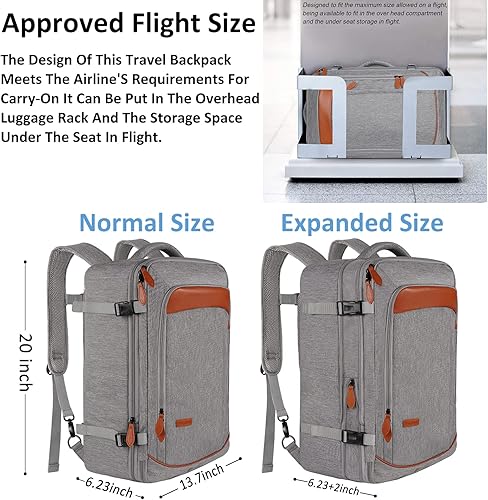 Miniatura 2 de Mochila de transporte, mochila extra grande de 40 L aprobada por aerolíneas con 3 cubos de embalaje para mujeres y hombres, resistente al agua,