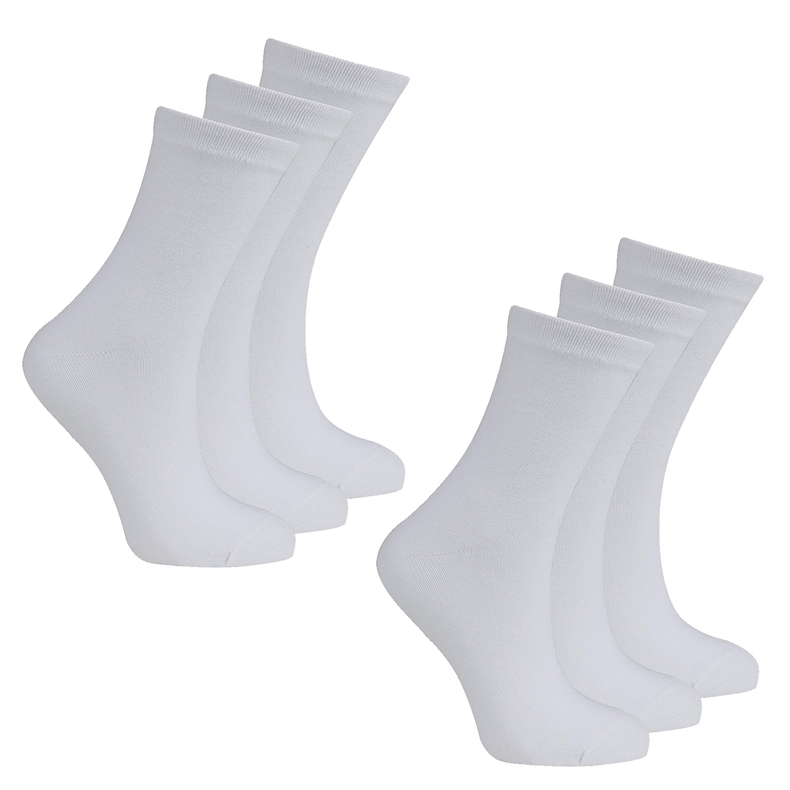 BAY6 6 or 12 Pairs Kids Back To School Plain Uniform Socks Multibuy Big Sale