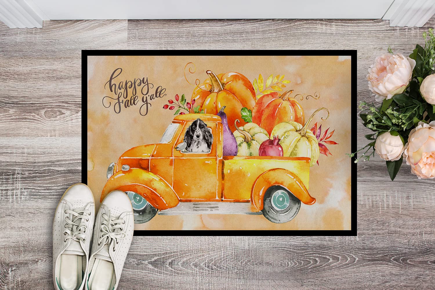 Carolines Treasures Fall Harvest Black Parti Cocker Spaniel zerbino, multicolore, 18 x 27 W