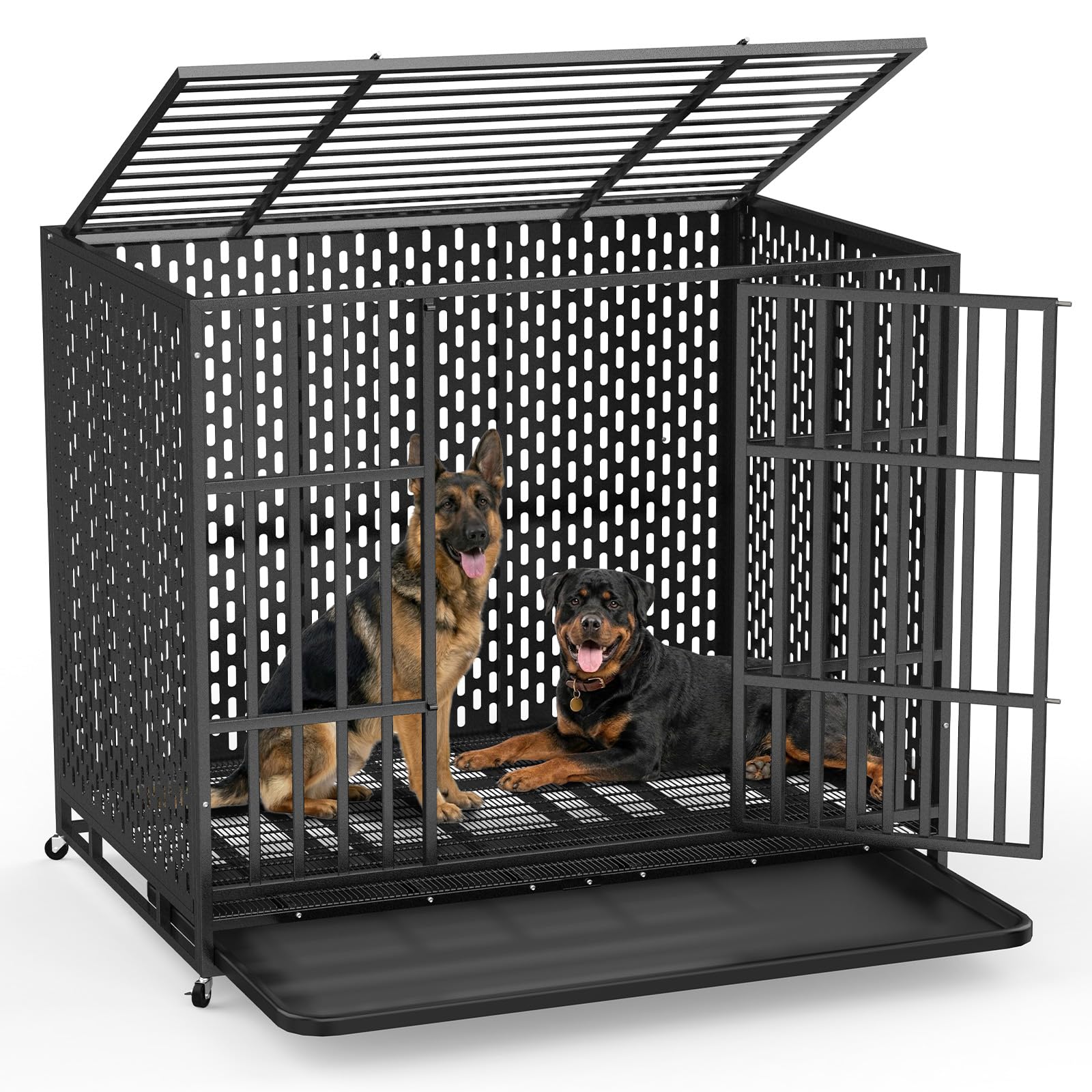 HIWOKK 54 Inch Heavy Duty Dog Crate