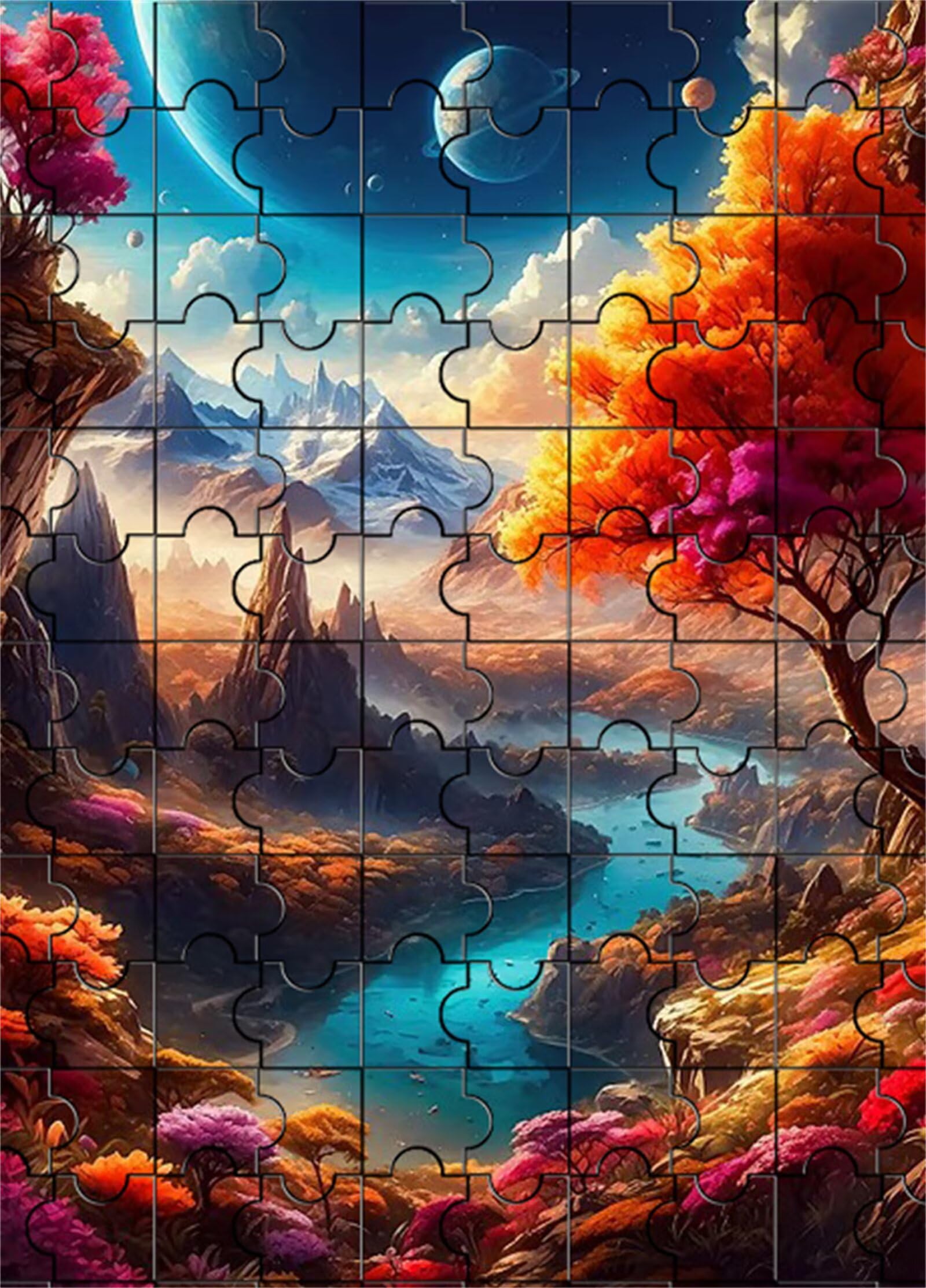 Puzzle 1500 Pezzi per Adulti,Puzzles Artistico,Fiume spaziale fantasy puzzle Fai da te Intrattenimento Creativo, puzzles Classico Regali per la casa