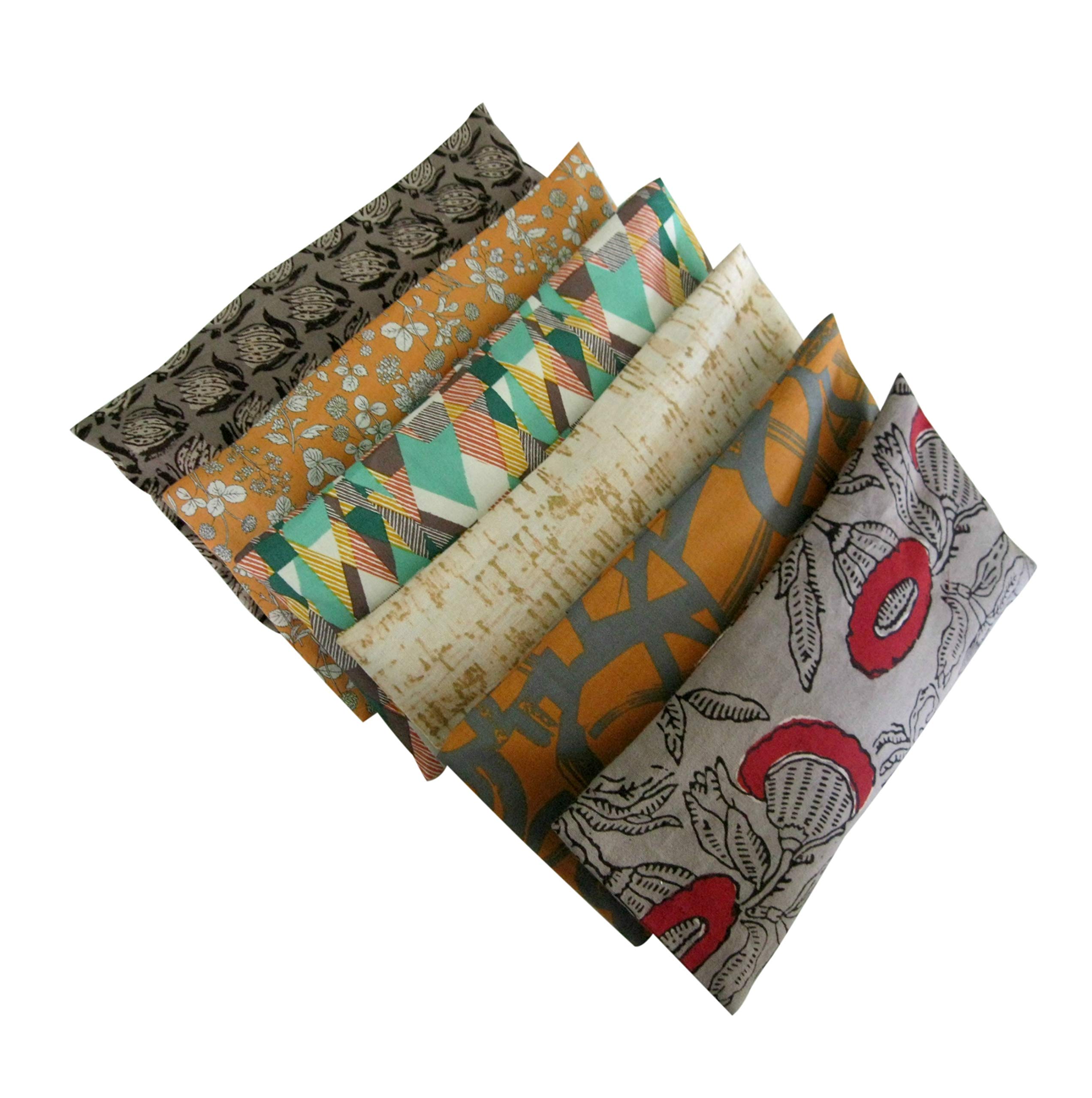 Peacegoods Lavender Eye Pillow (6 Pack) Gift Pack - Bulk Weight Lavender Chamomile Flax - Removable Cover Washable Refillable Yoga Aromatherapy - Earth Color Brown Beige