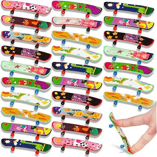 LovesTown 50PCS Finger Skateboards, Mini Skateboards Toys for Kids Party Favors Birthday Classroom Prizes Goodie Bag Stuffers Fun Gifts