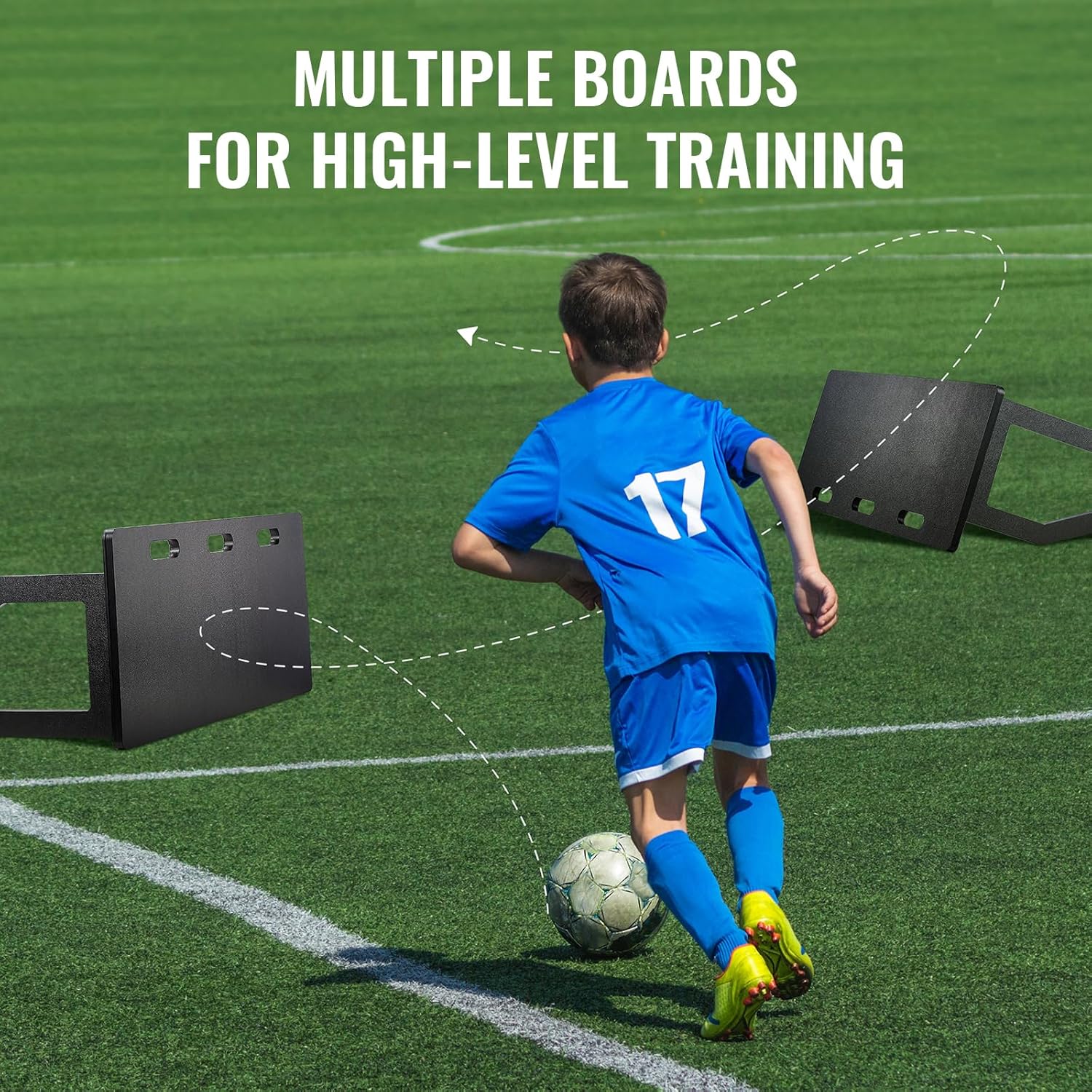 Happybuy 40"x16" Portable Soccer Rebounder Board with 2 Angles, Foldable HDPE Kickback Wall for Training, Ideal for Kids & Adults, Passing & Shooting Practice