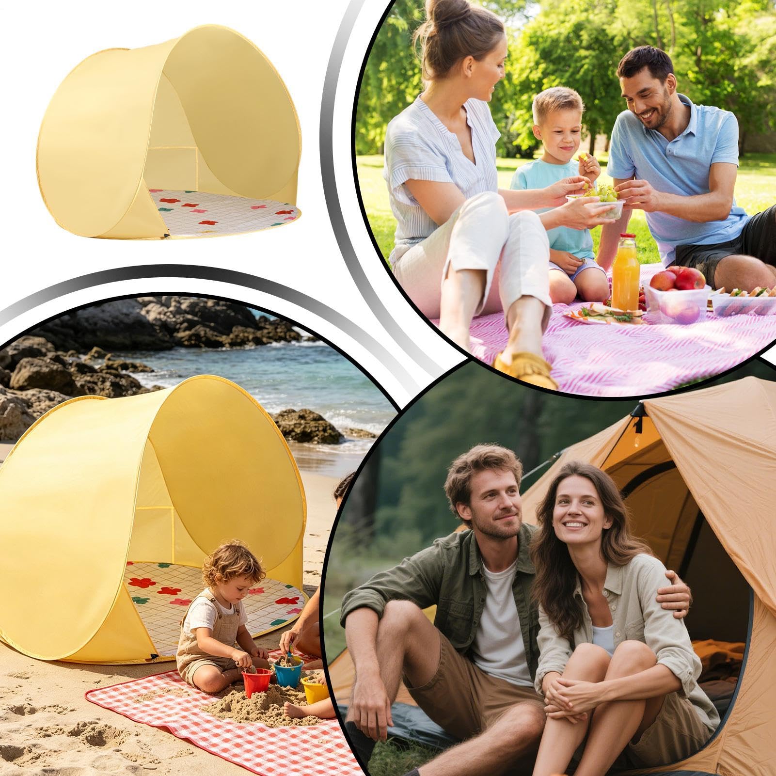 Namiot Plenerowy dla Dzieci Wiata Kempingowa Z Ochroną UV | Przenośny Namiot Dziecięcy Dla Rodzeństwa, Podwórka, Plaży, Placu Zabaw, Podróży, Wakacji, Pikniku, Dziedzińca, Ogrodu,