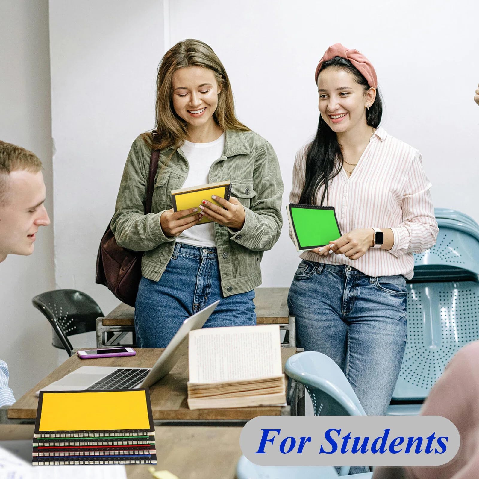 Leelosp Paquete de 12 cuadernos rayados en espiral A5, cuaderno de viaje de 5.5 x 8.3 pulgadas, notas coloridas, 60 hojas/120 páginas, notas rayadas universitarias para estudiantes, oficina, negocios