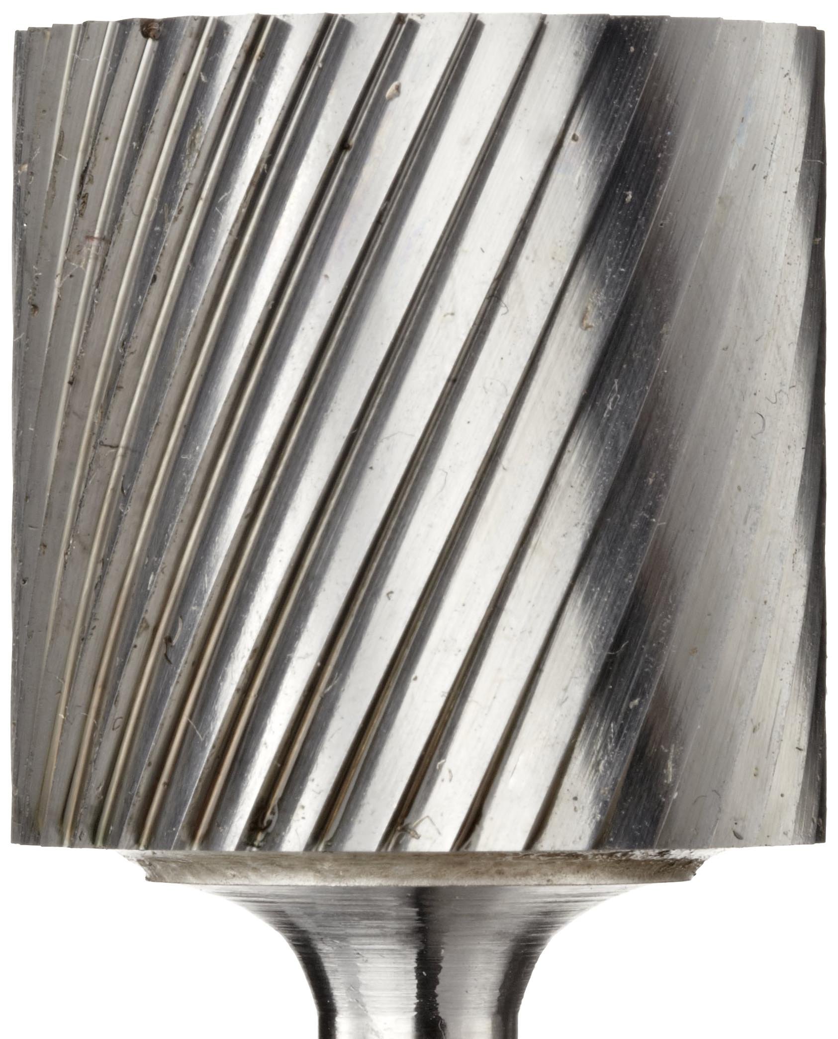 PFERD Cylindrical Carbide Bur, Uncoated (Bright) Finish, Single Cut, Plain End, 1/4