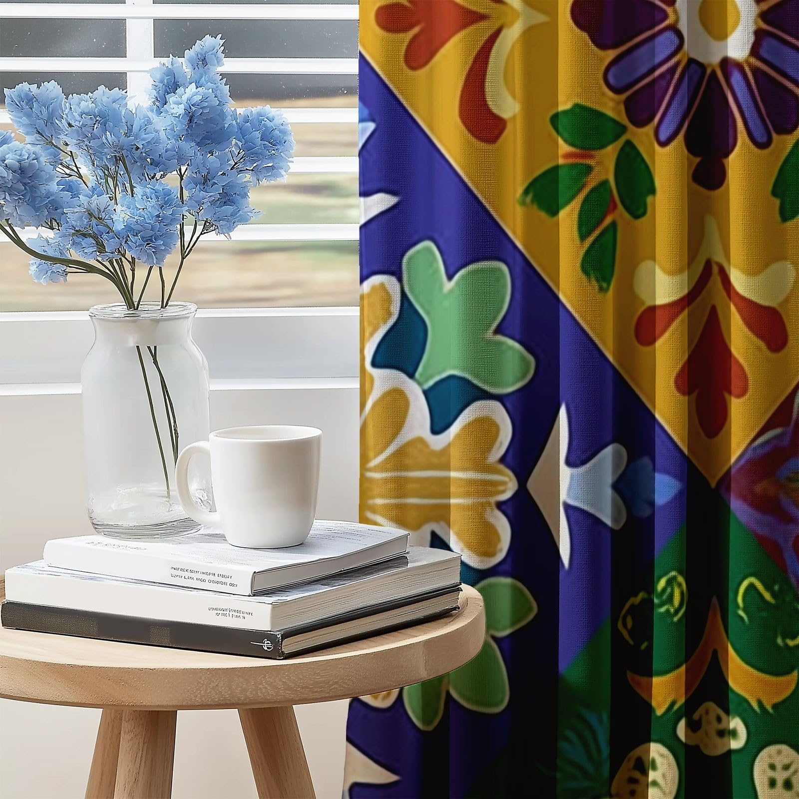 Rideaux Isolants 110L X 215H cm (2 Panneaux), Design Géométrie Mexicaine Rétro, Tenture Opaque Anti-Chaleur pour Chambre Principale, Coloré