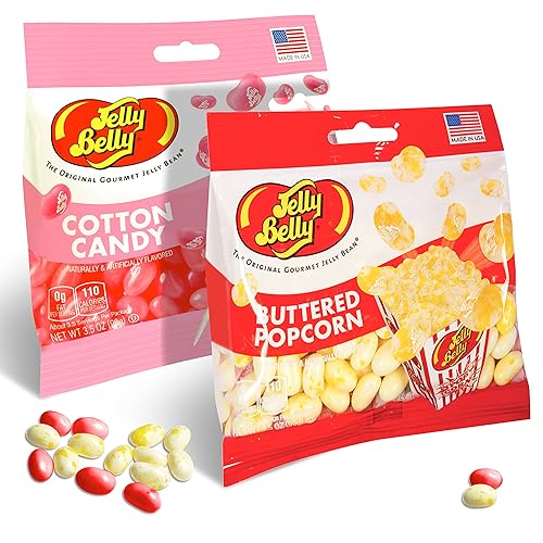 TARAORYX Jelly Belly - Gomitas de maíz con mantequilla y caramelos de algodón rosa de gelatina Jelly Belly Surtido Caramelo rosa para baby shower