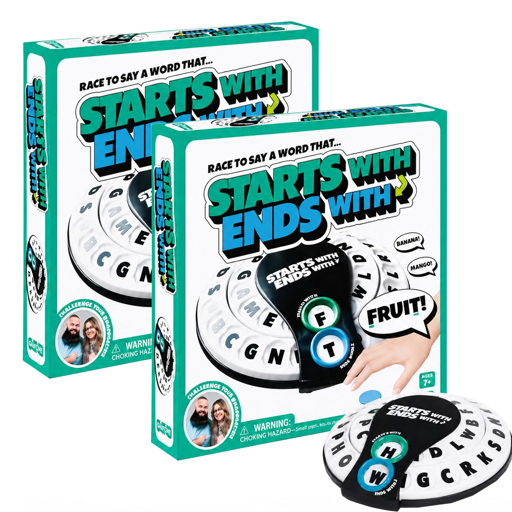 2026 New Spin & Shout Word Game for Adults, Fast-Paced Vocabulary Party Game with Letter Wheels, Spinner Device & 20 Tokens for Game Nights, Travel & Group Gatherings (2Pcs)