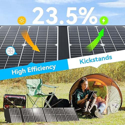 Miniatura 5 de Cargador de paneles solares portátiles Ecosonique 100W extremadamente ligero y compacto plegable para estación de energía de camping, generadores