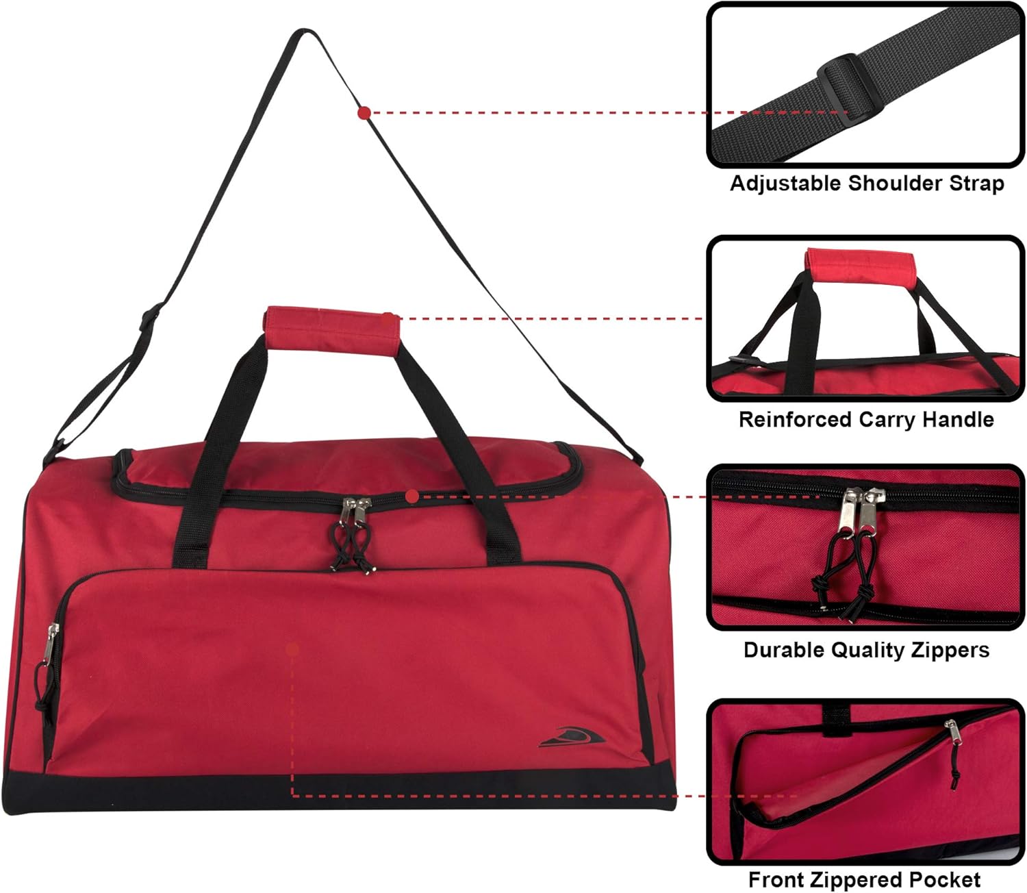  | 55 Liter, 24 Inch Lightweight Canvas Duffle Bags for Men & Women for Traveling, The Gym, and as Sports Equipment Bag/Organizer (Black 2) | Sports Duffels